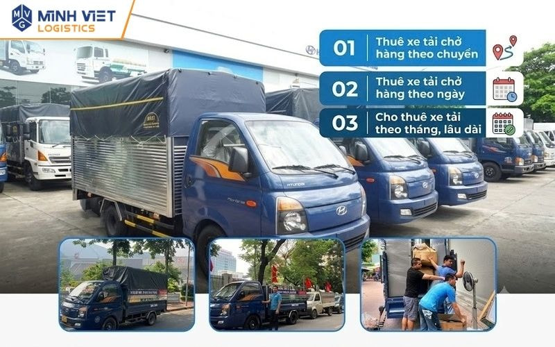 Các hình thức cho thuê xe tải chờ hàng